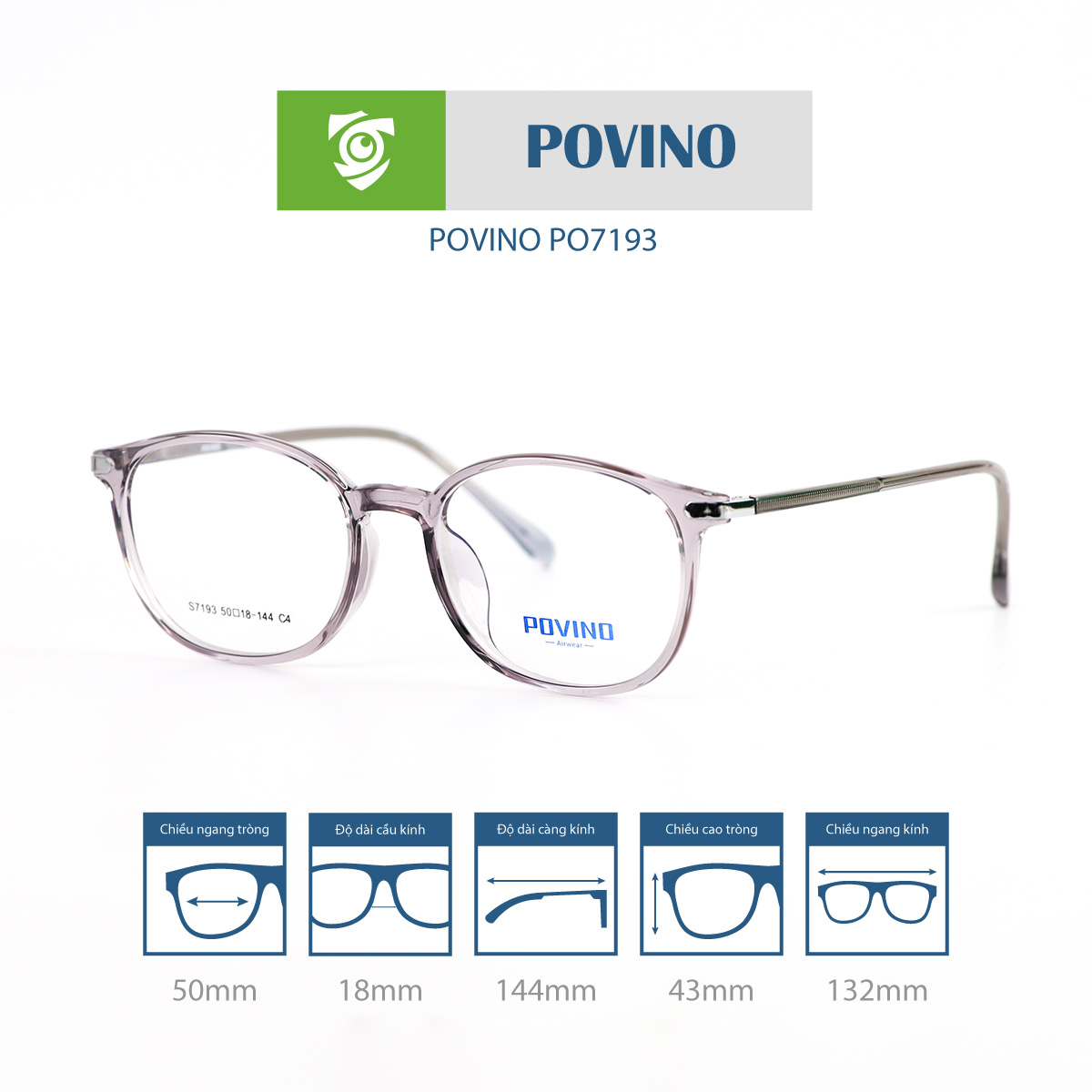 Gọng kính POVINO PO7193 - Ảnh 14