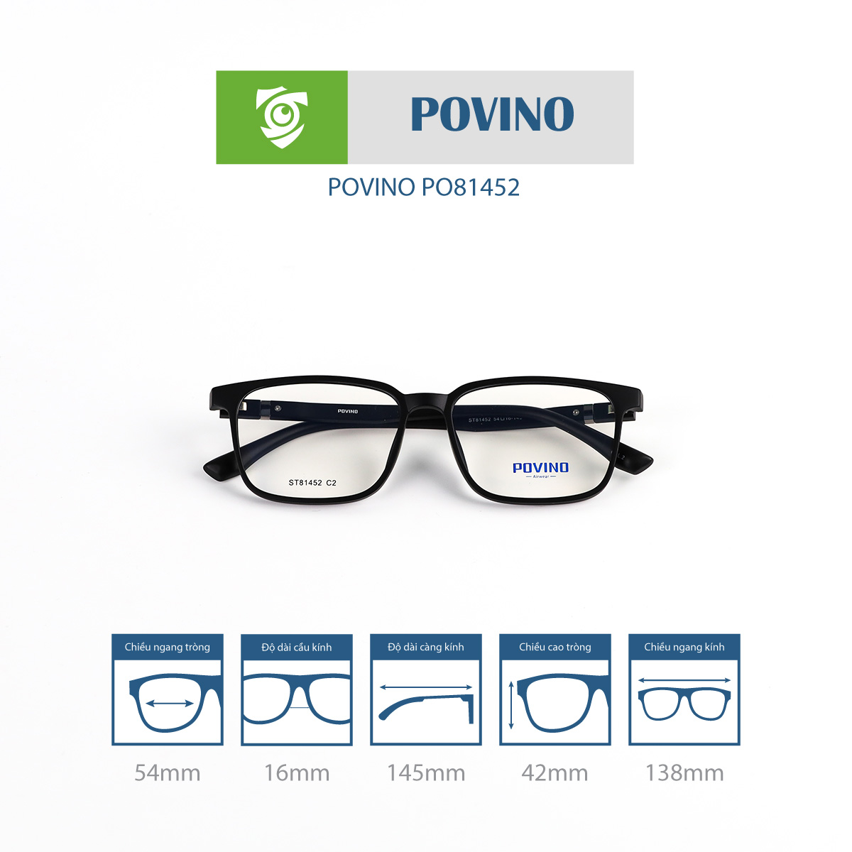 Gọng kính POVINO PO81452 - Ảnh 11