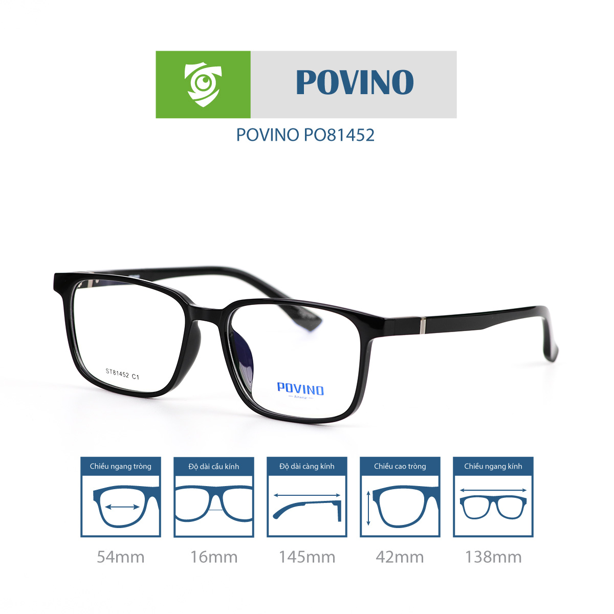 Gọng kính POVINO PO81452 - Ảnh 8
