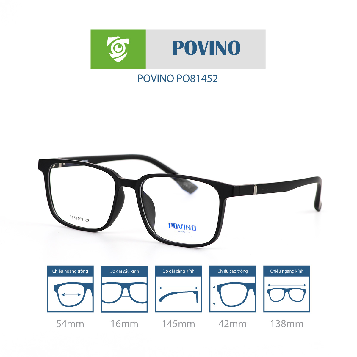 Gọng kính POVINO PO81452 - Ảnh 7