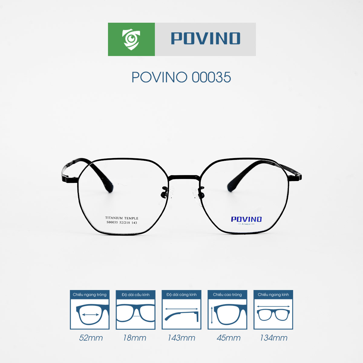 Gọng kính POVINO PO00035 - Ảnh 1
