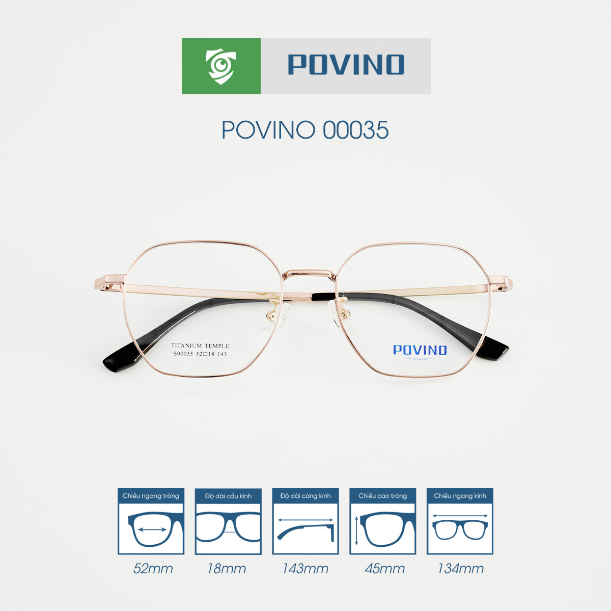 Gọng kính POVINO PO00035 - Ảnh 11