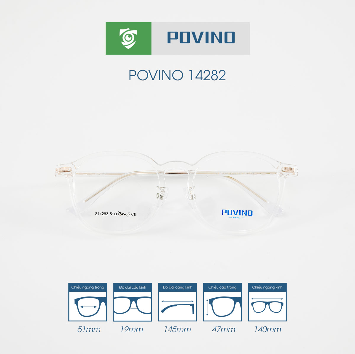 Gọng kính POVINO PO14282 - Ảnh 10