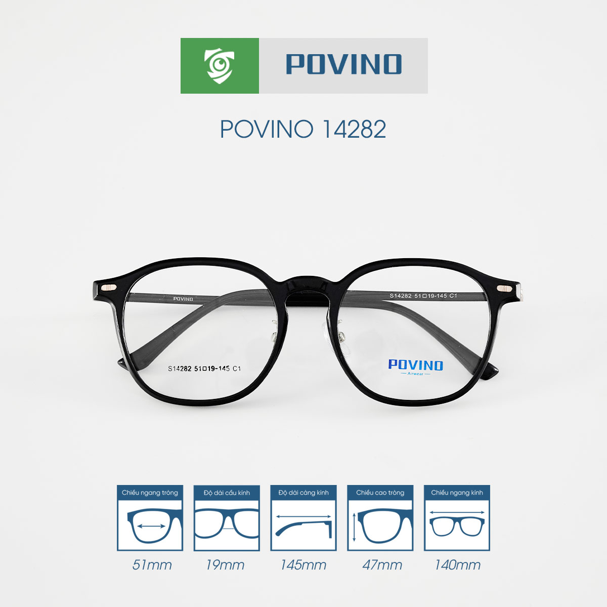Gọng kính POVINO PO14282 - Ảnh 8