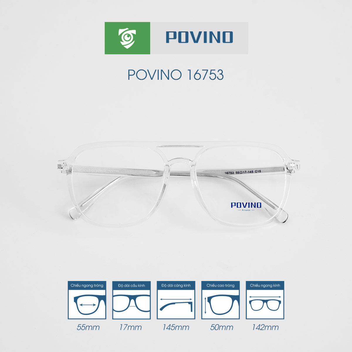 Gọng kính POVINO PO16753 - Ảnh 11