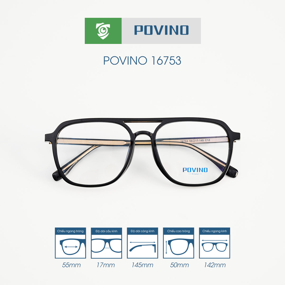 Gọng kính POVINO PO16753 - Ảnh 9