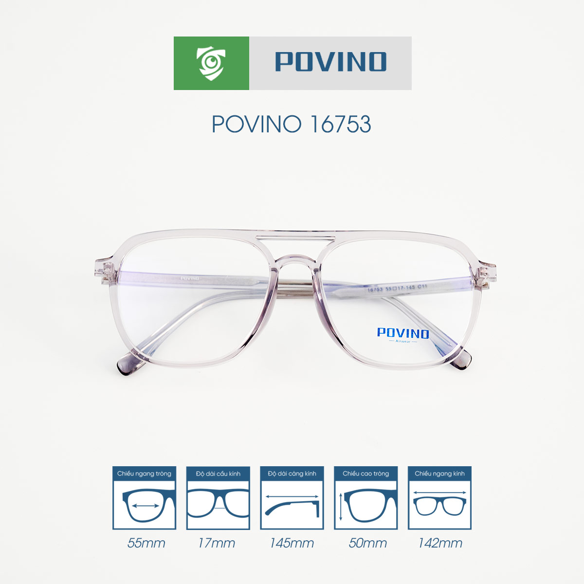Gọng kính POVINO PO16753 - Ảnh 10