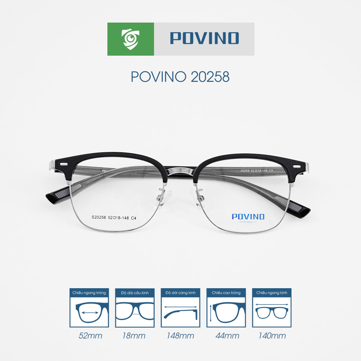 Gọng kính POVINO PO20258 - Ảnh 13
