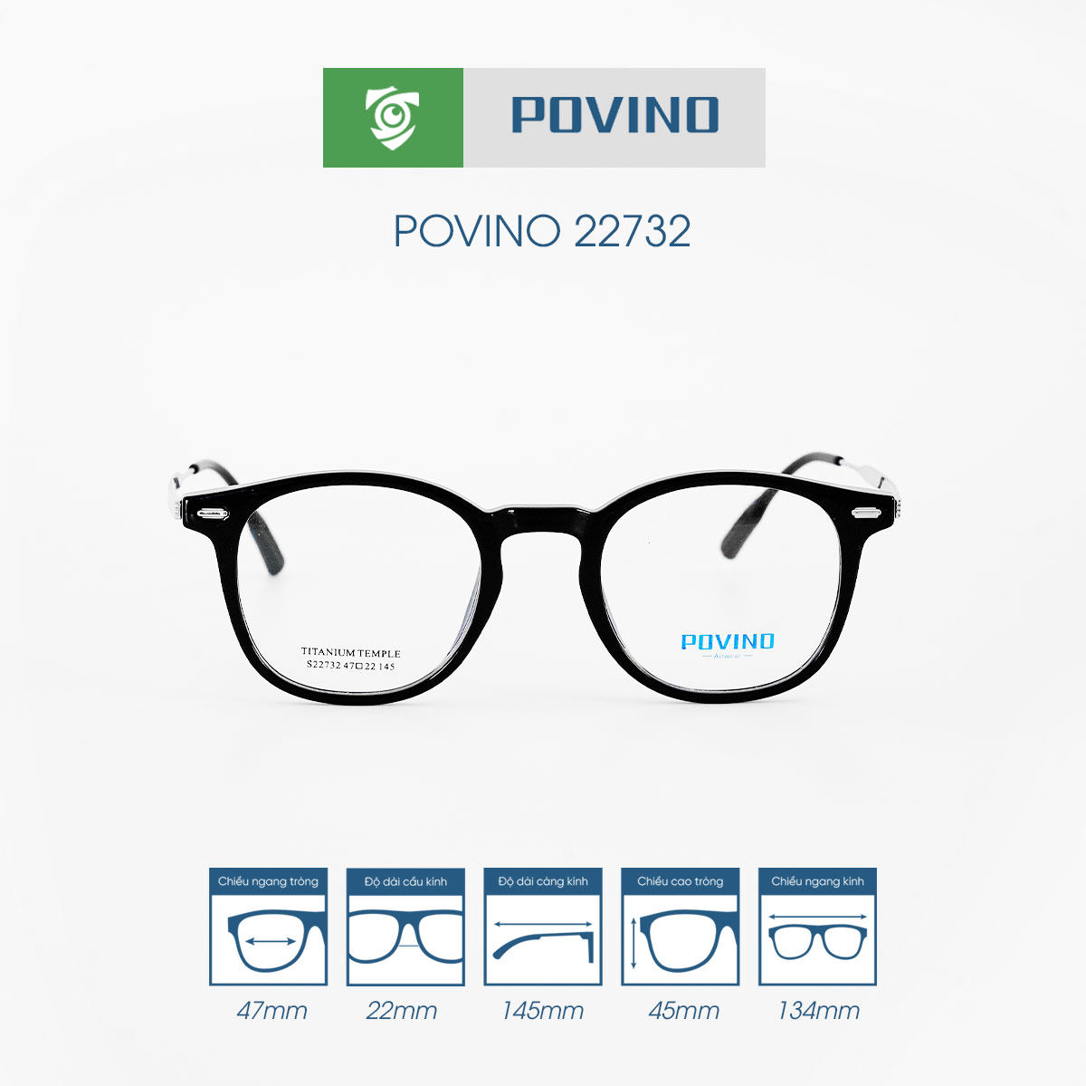 Gọng kính POVINO PO22732 - Ảnh 1