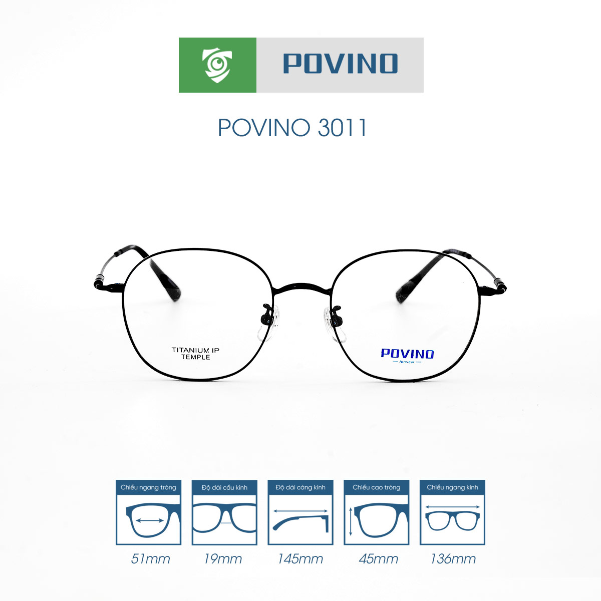Gọng kính POVINO PO3011 - Ảnh 1