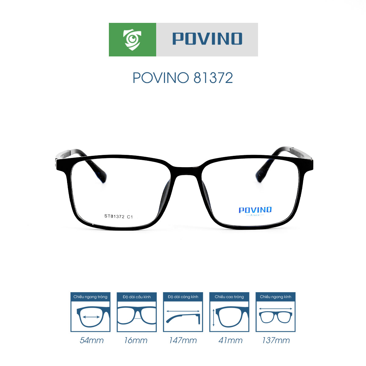 Gọng kính POVINO PO81372 - Ảnh 1