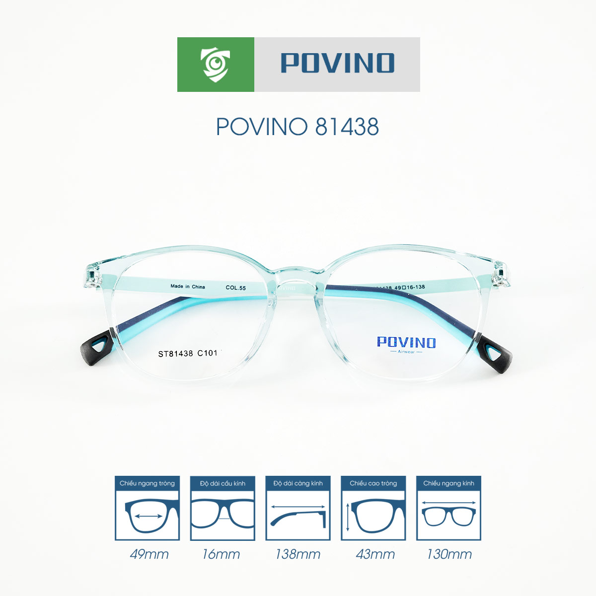 Gọng kính POVINO PO81438 - Ảnh 7