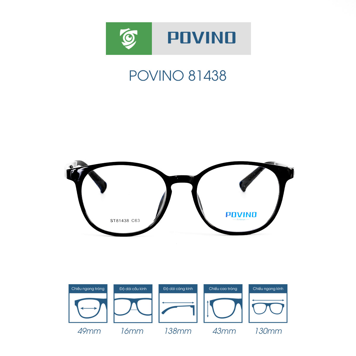 Gọng kính POVINO PO81438 - Ảnh 1