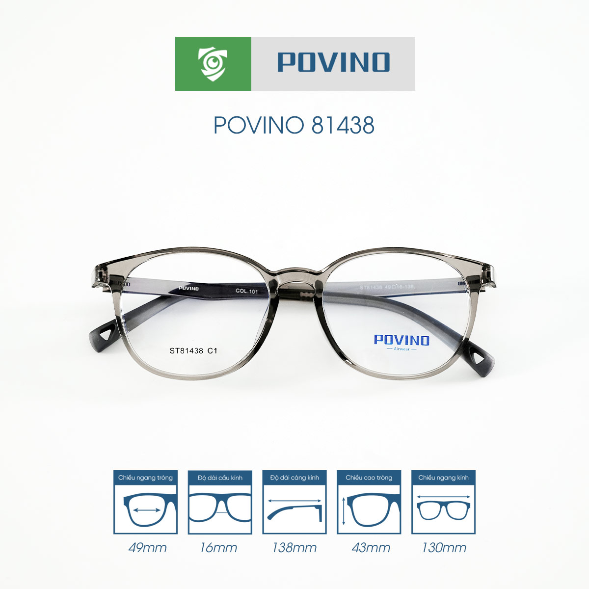 Gọng kính POVINO PO81438 - Ảnh 5