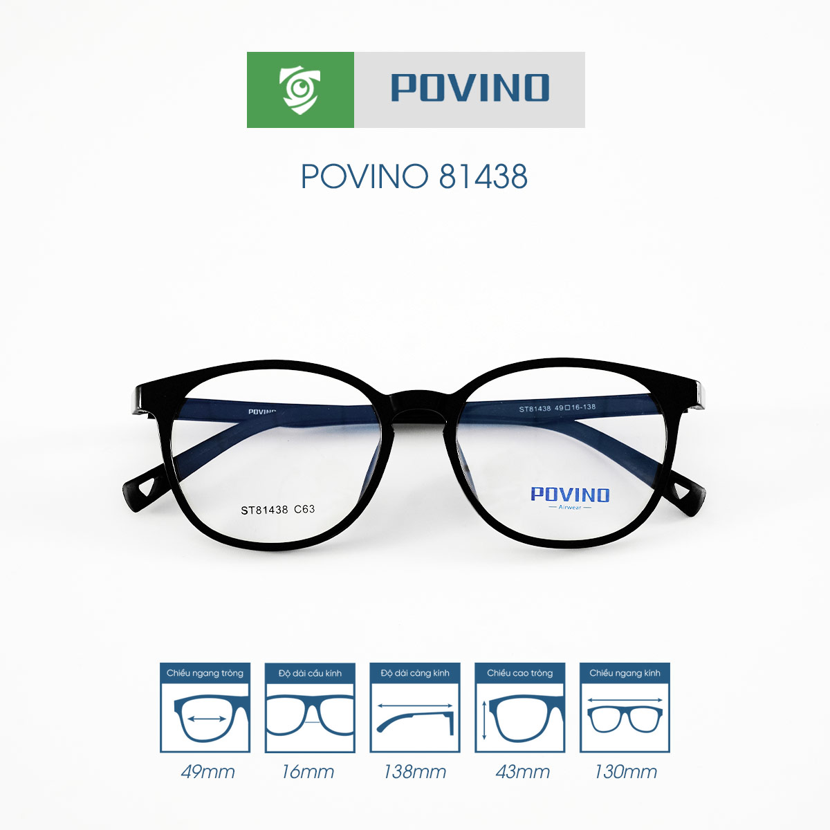 Gọng kính POVINO PO81438 - Ảnh 4