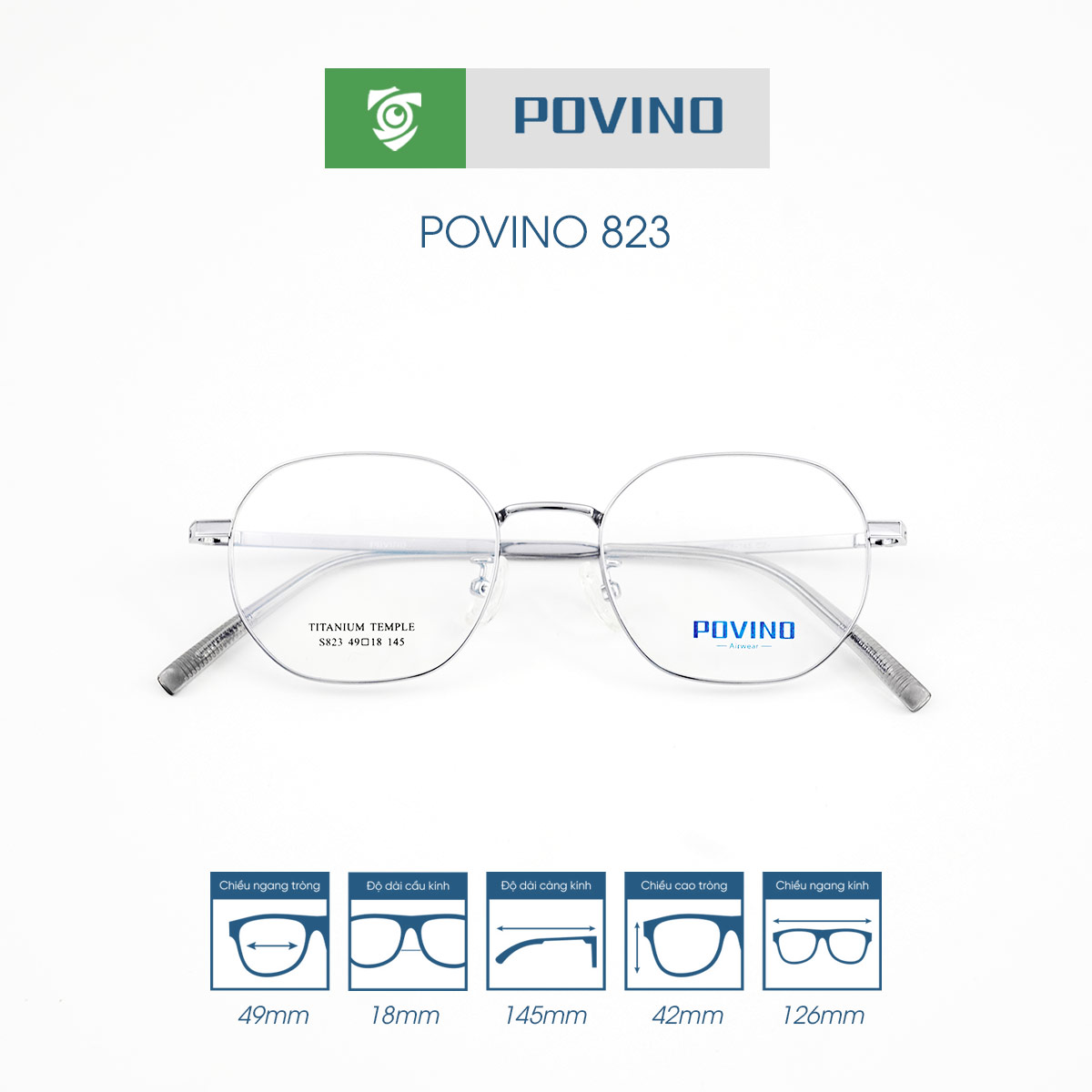 Gọng kính POVINO PO823 - Ảnh 13