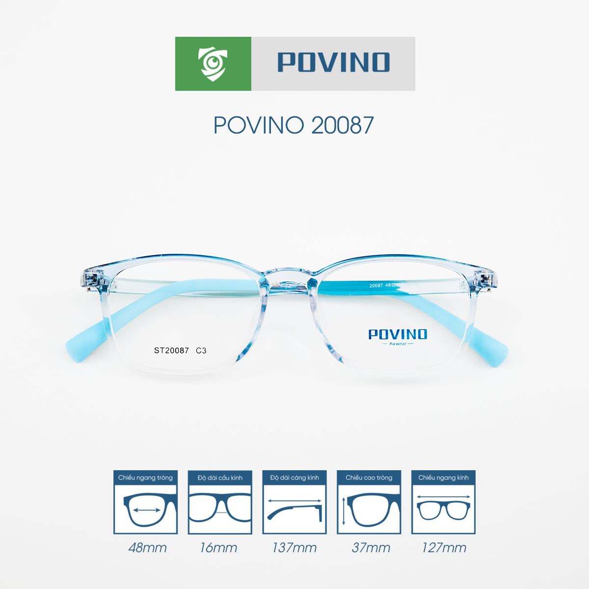 Gọng kính POVINO PO20087 - Ảnh 7