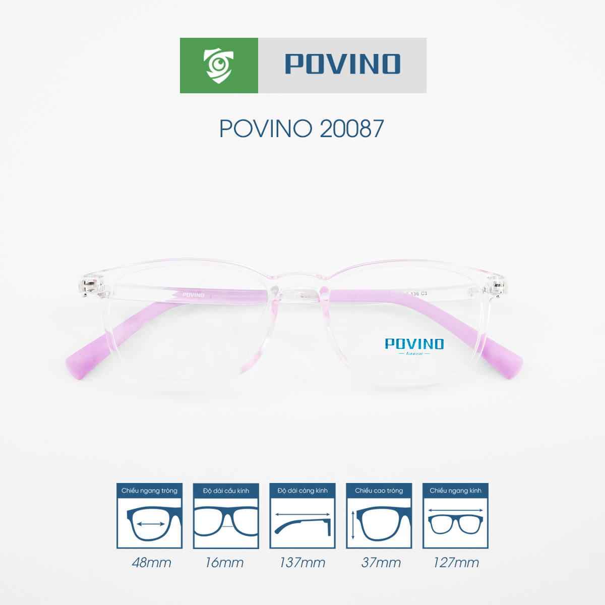 Gọng kính POVINO PO20087 - Ảnh 5