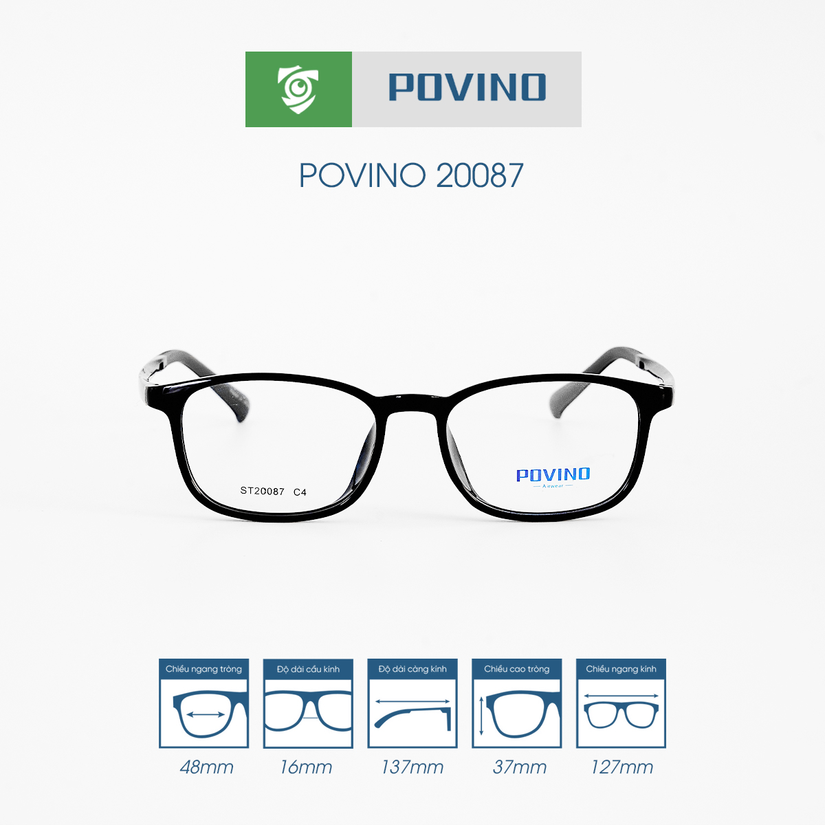 Gọng kính POVINO PO20087 - Ảnh 1