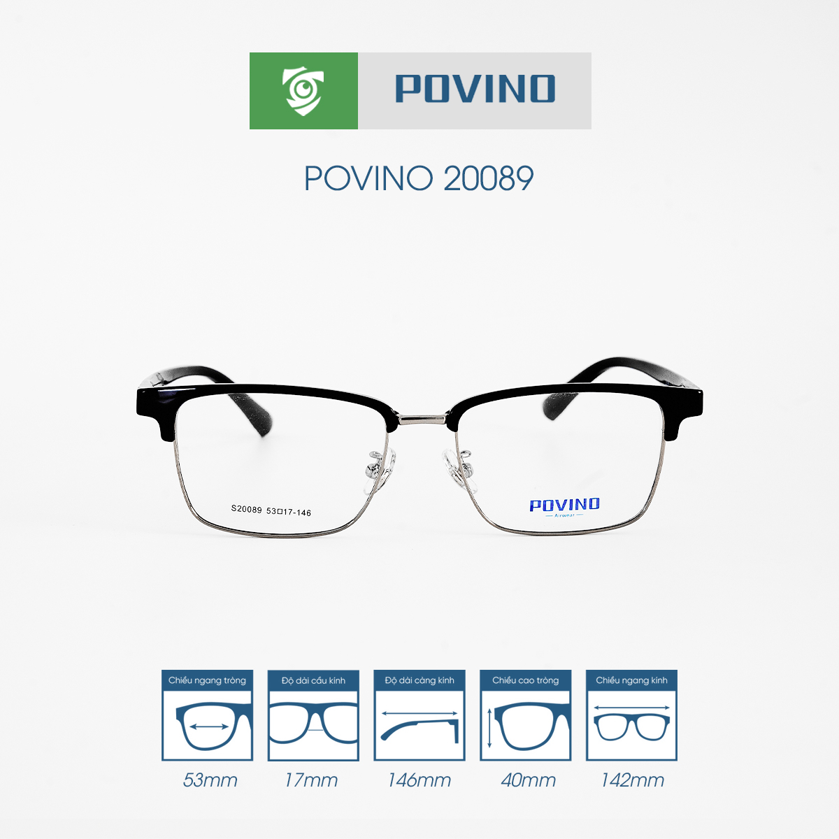 Gọng kính POVINO PO20089 - Ảnh 1