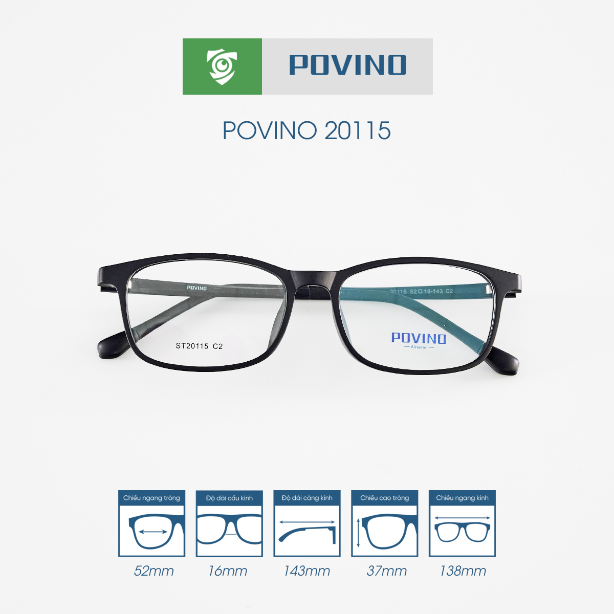 Gọng kính POVINO PO20115 - Ảnh 8