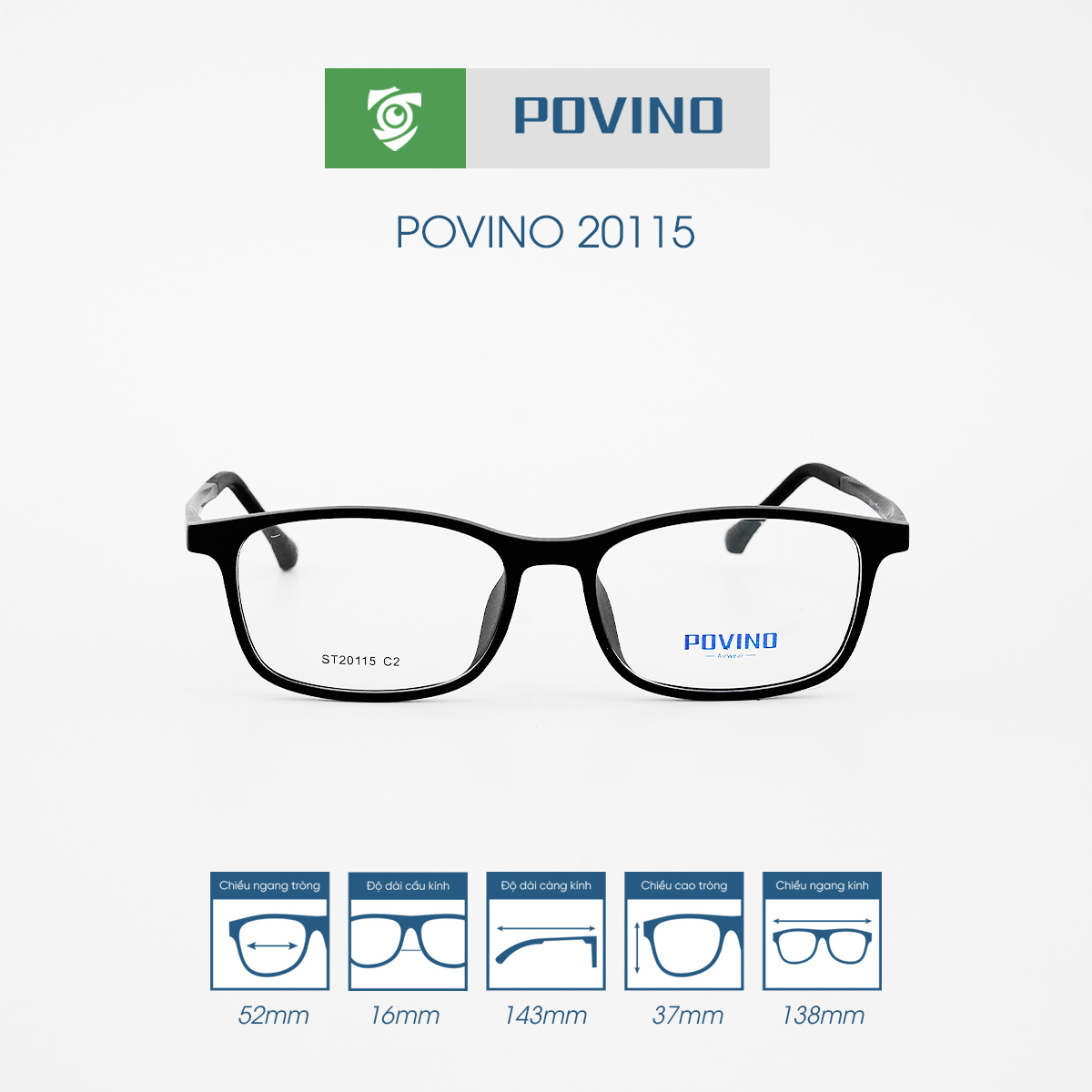 Gọng kính POVINO PO20115 - Ảnh 1