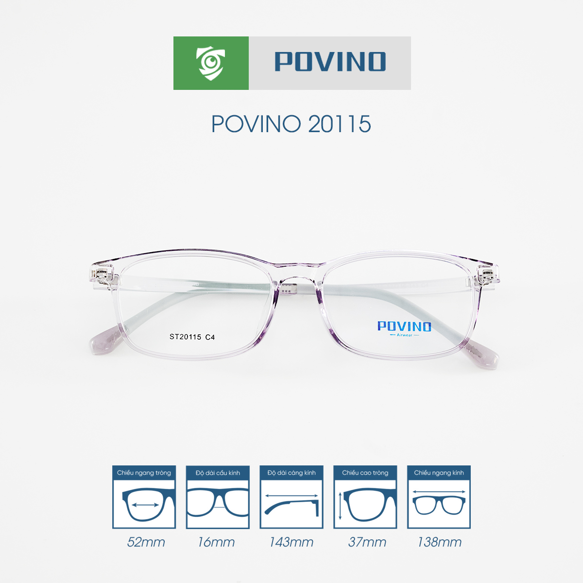 Gọng kính POVINO PO20115 - Ảnh 9