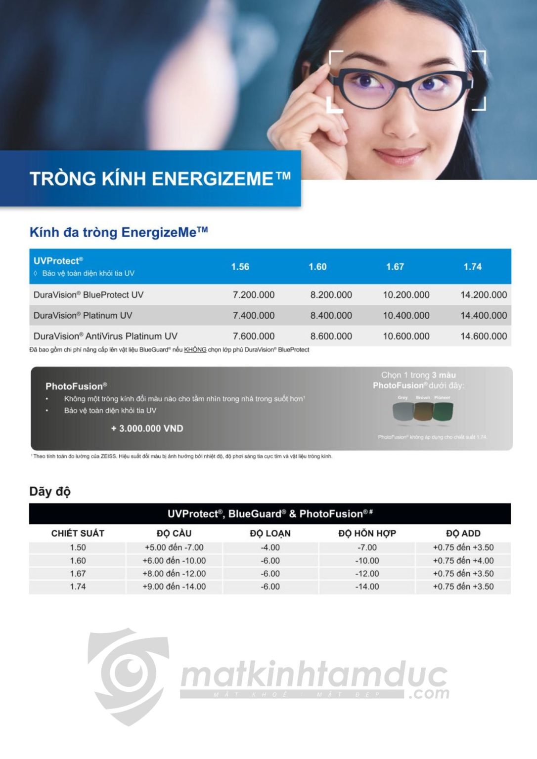 Tròng kính đa tròng ZEISS EnergizeMeTM - Ảnh 7