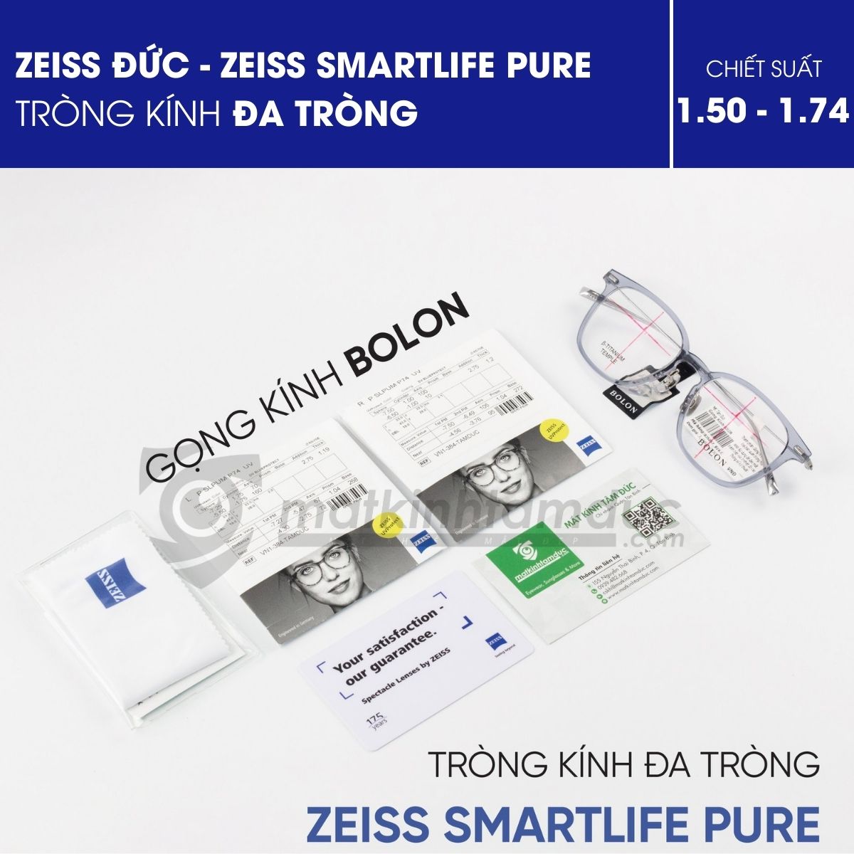 Tròng kính đa tròng ZEISS SmartLife Pure - Ảnh 1