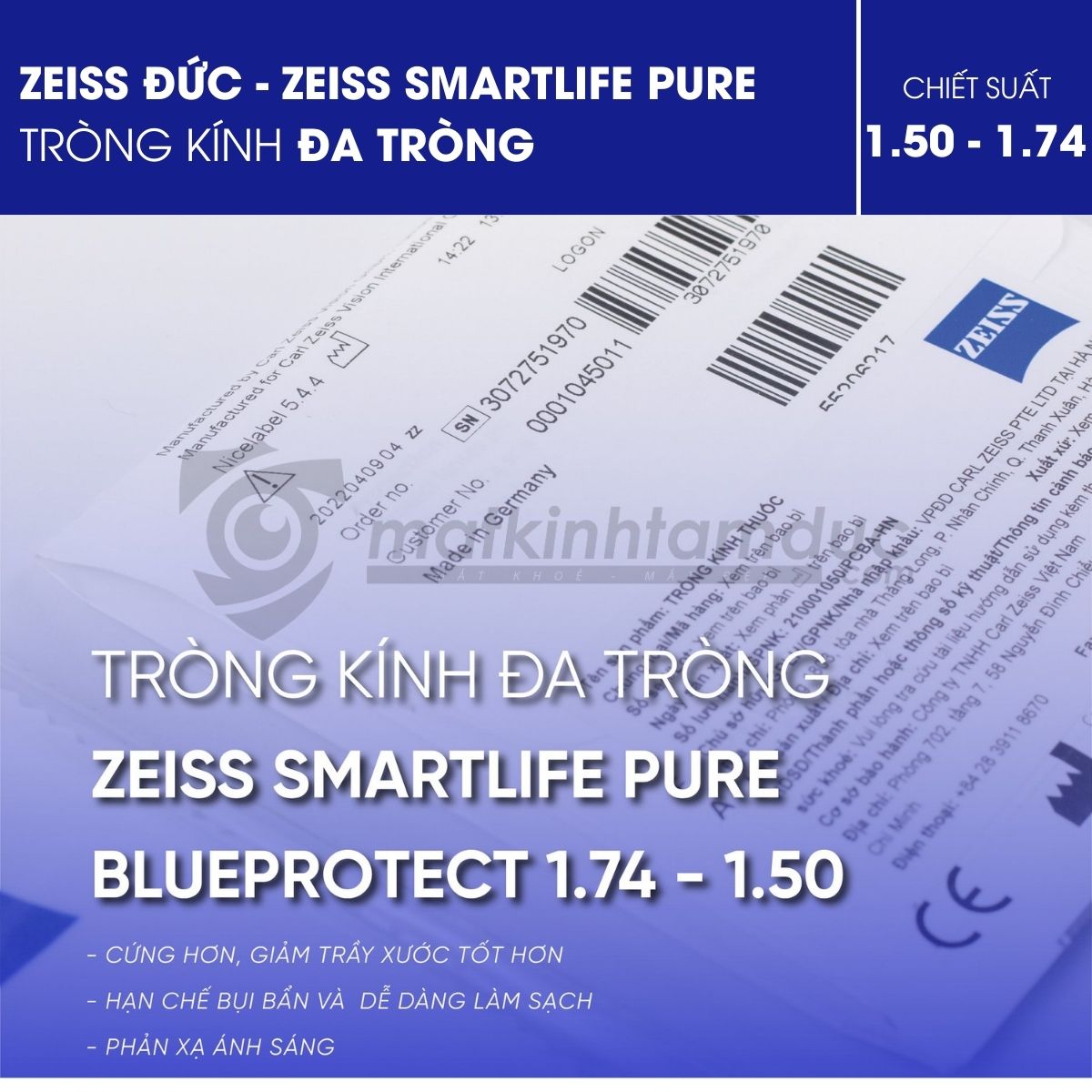 Tròng kính đa tròng ZEISS SmartLife Pure - Ảnh 10