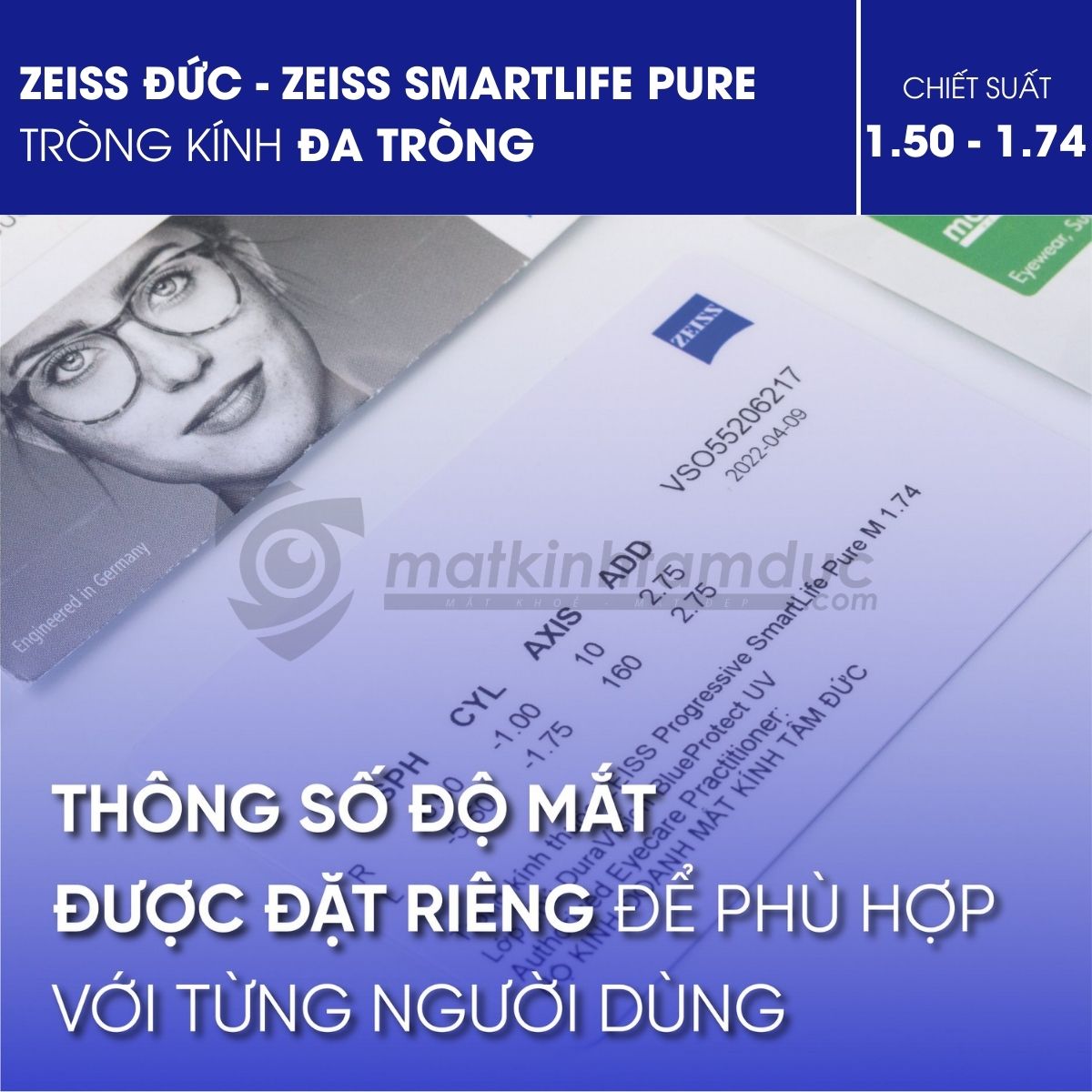 Tròng kính đa tròng ZEISS SmartLife Pure - Ảnh 8
