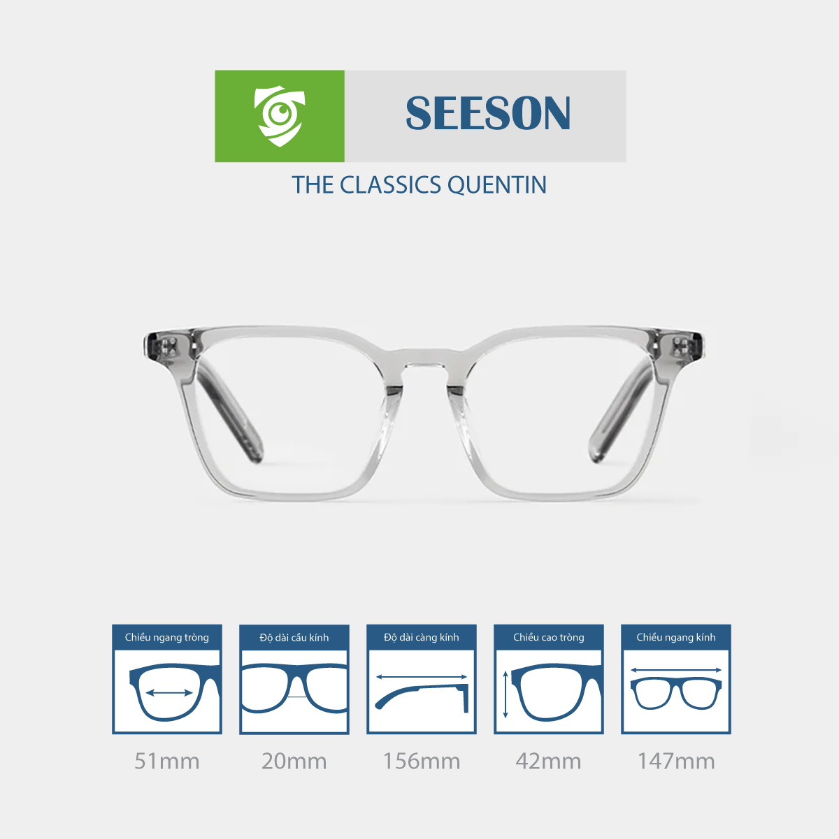 Gọng kính SEESON QUENTIN - Ảnh 2
