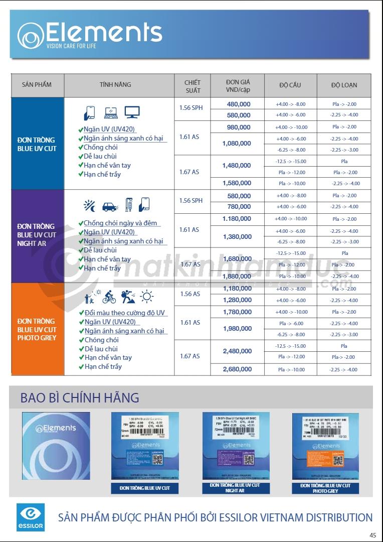 Tròng kính Elements Blue UV Cut Night AR - Ảnh 3