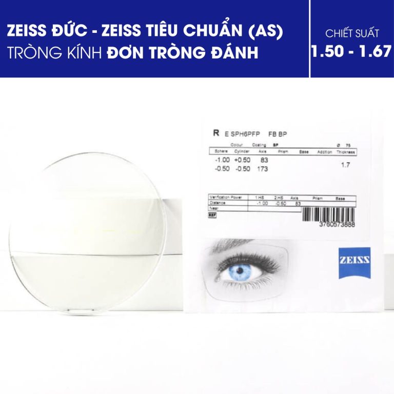 Tròng Kính Đơn Tròng Đánh Zeiss Tiêu Chuẩn (AS)