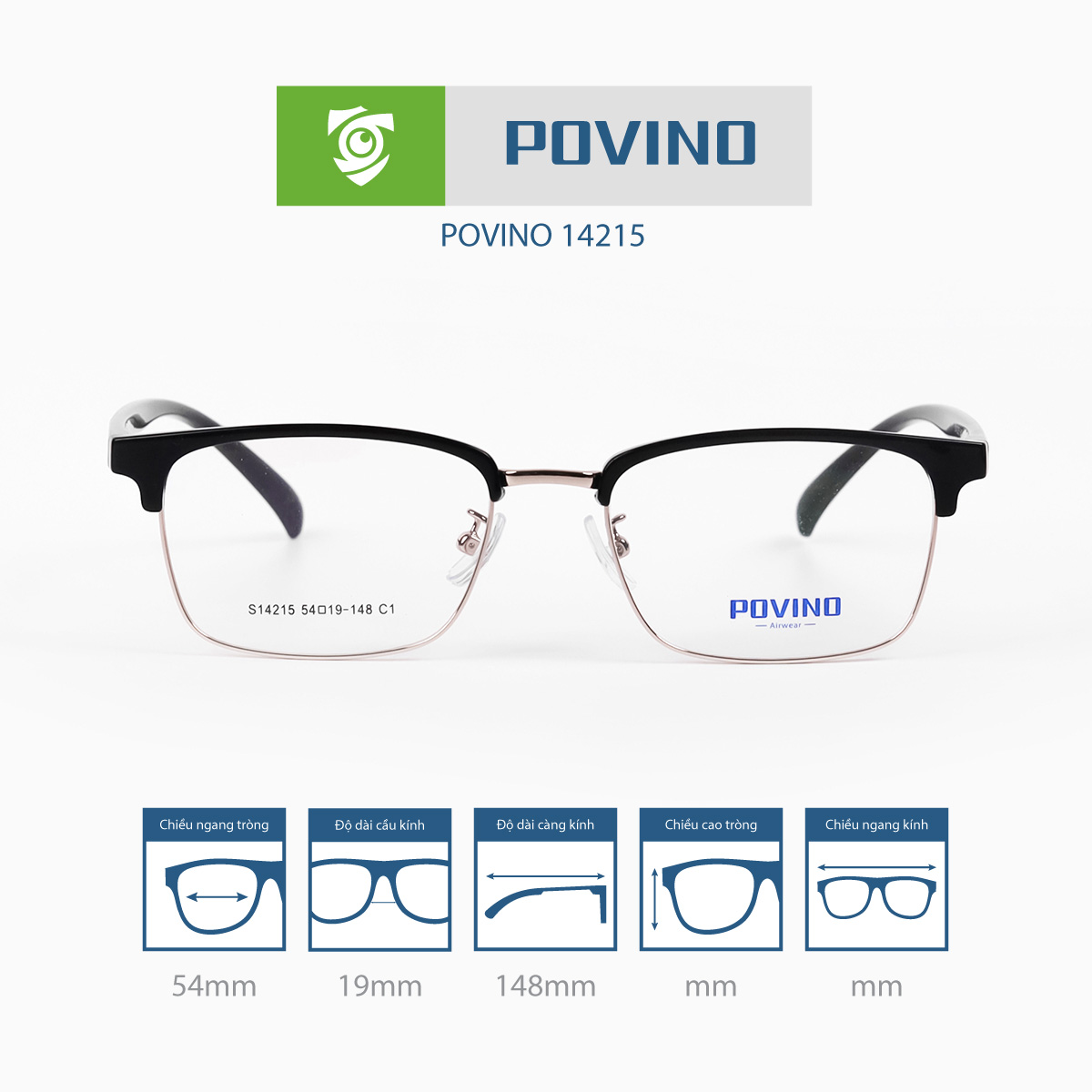 Gọng kính POVINO PO14215 - Ảnh 1