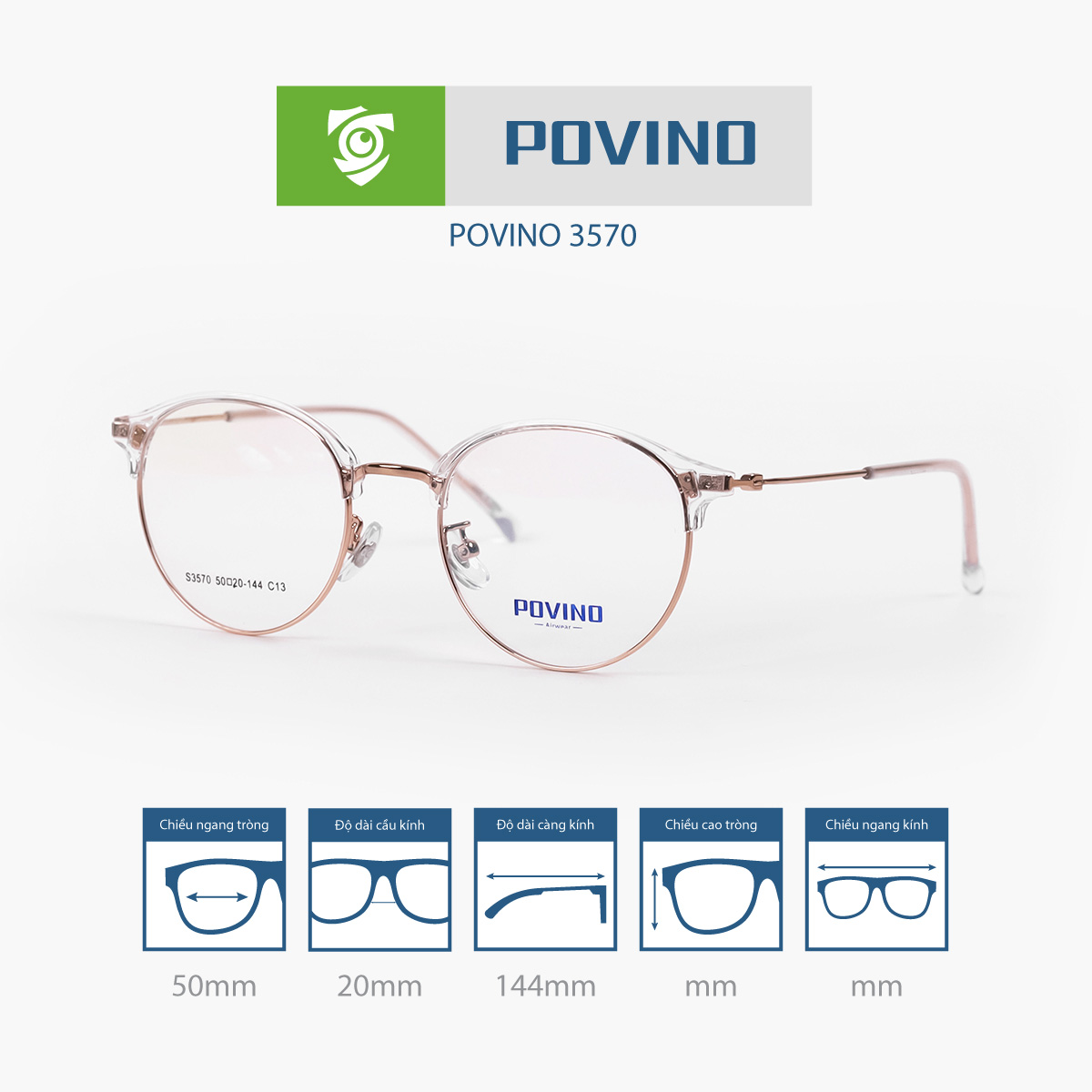 Gọng kính POVINO PO3570 - Ảnh 6