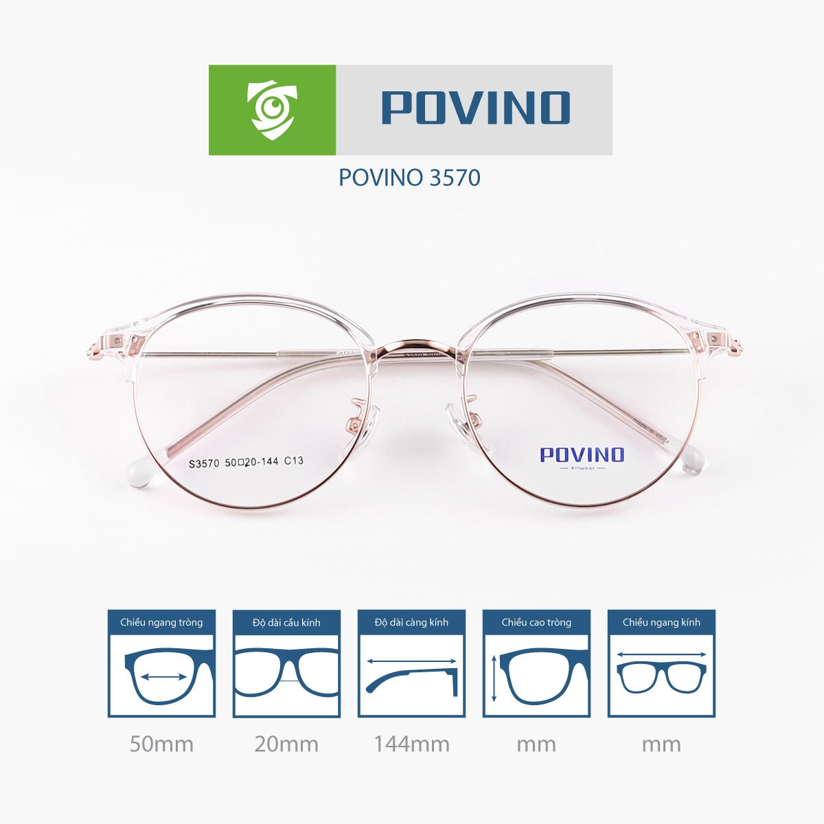 Gọng kính POVINO PO3570 - Ảnh 7