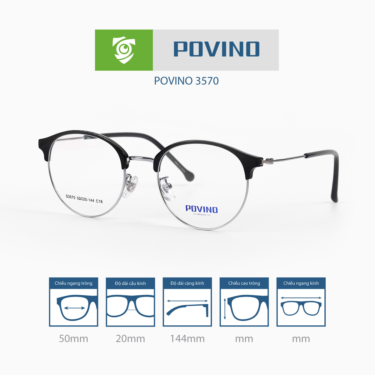 Gọng kính POVINO PO3570 - Ảnh 4