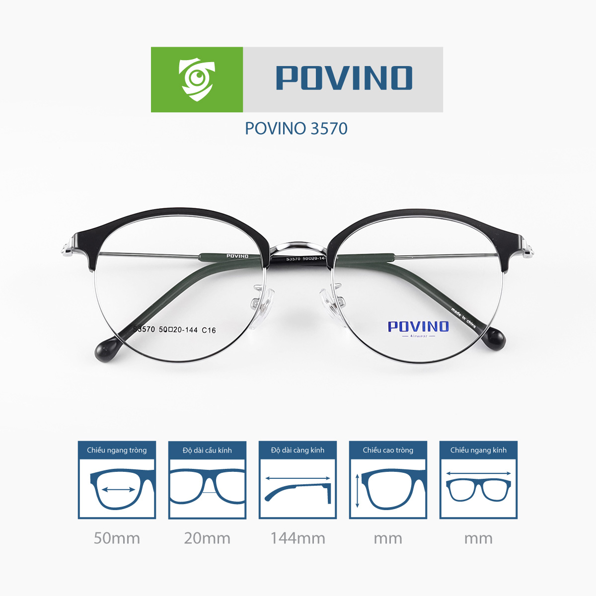 Gọng kính POVINO PO3570 - Ảnh 5