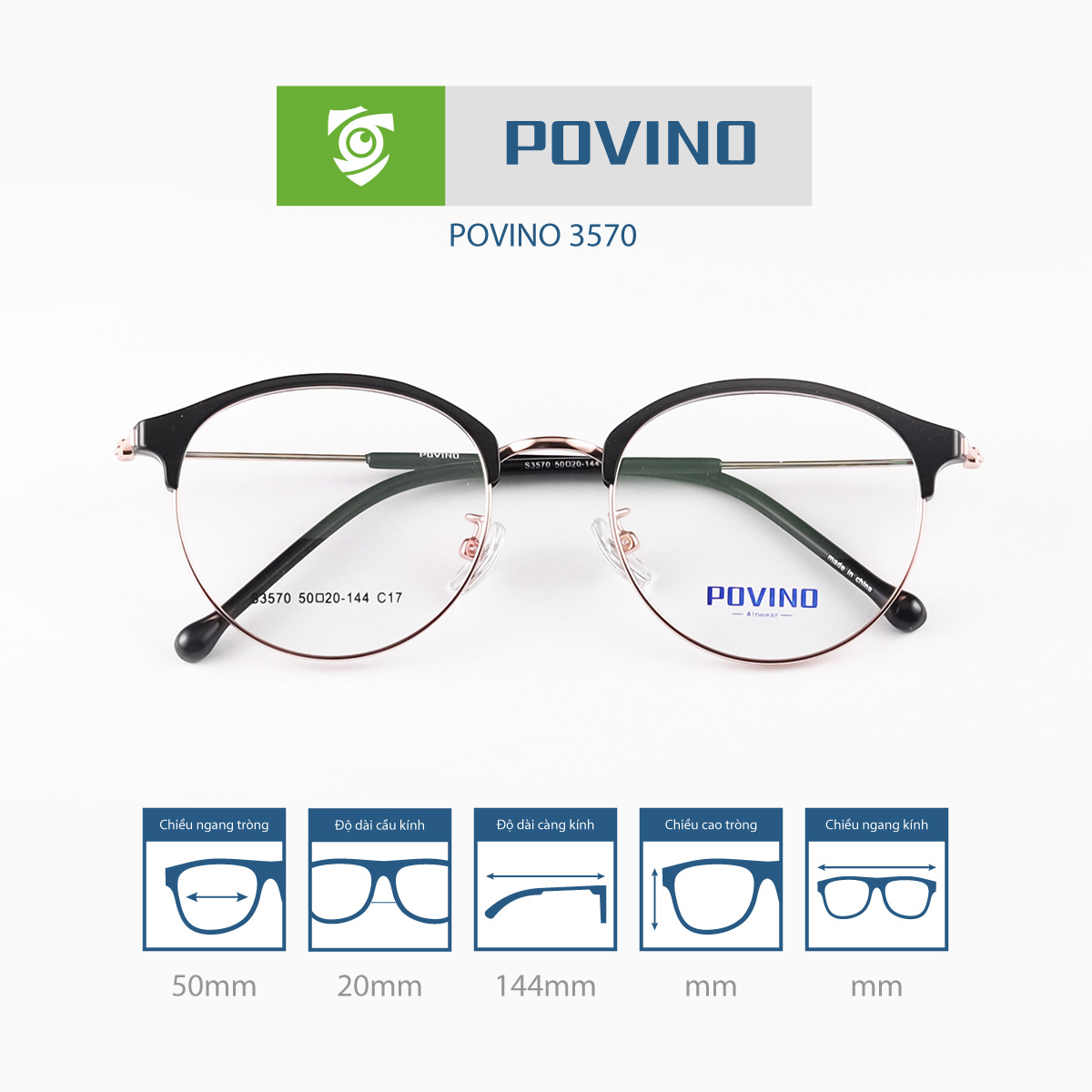 Gọng kính POVINO PO3570 - Ảnh 3