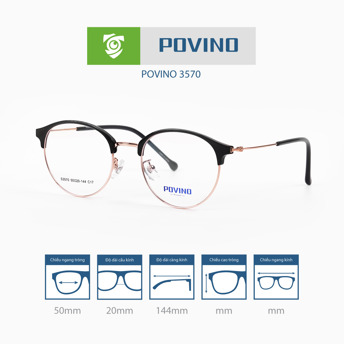 Gọng kính POVINO PO3570 - Ảnh 2