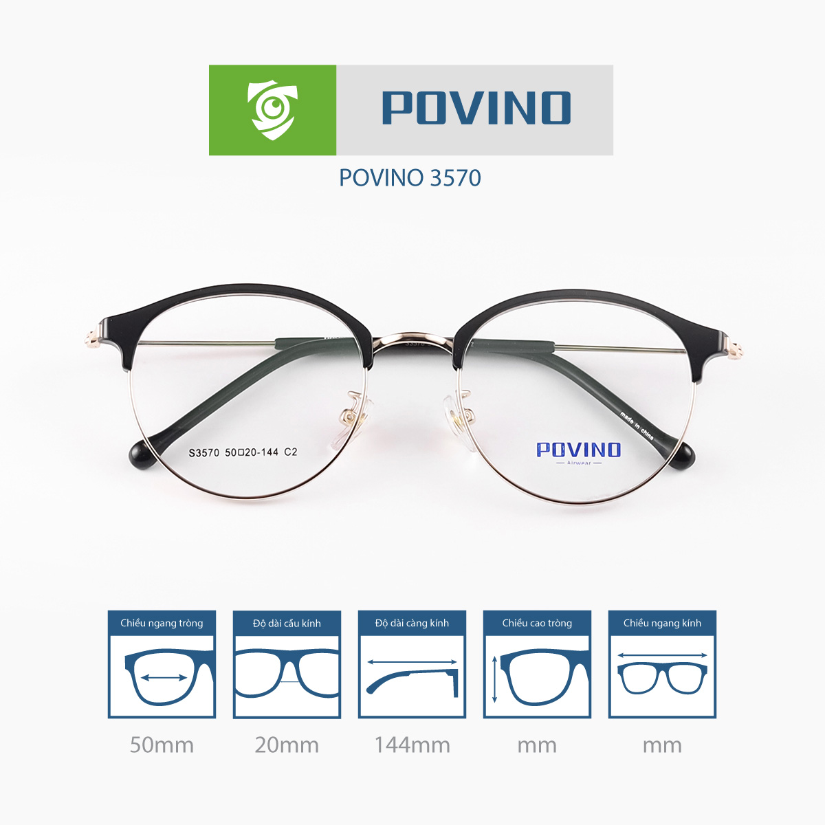 Gọng kính POVINO PO3570 - Ảnh 13