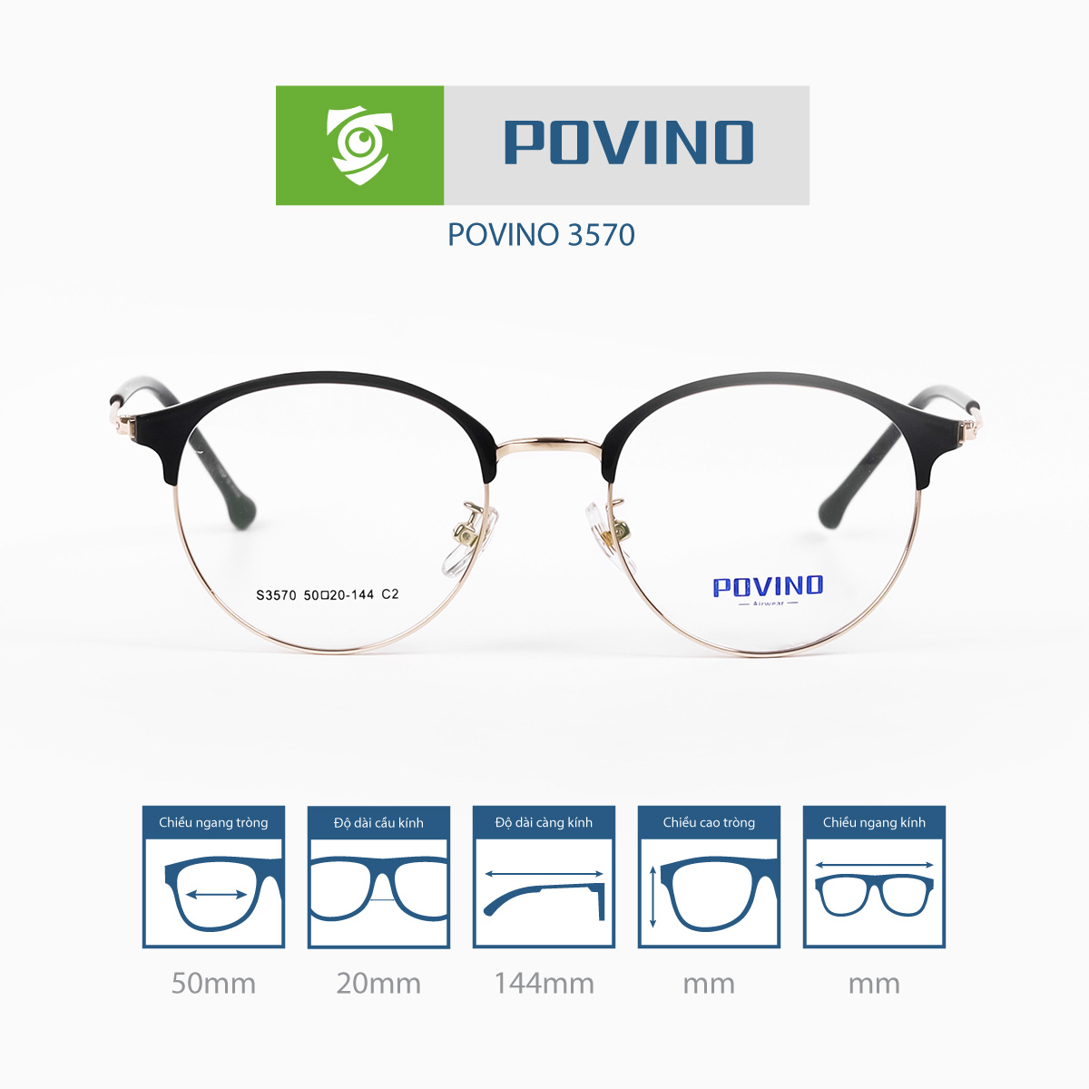 Gọng kính POVINO PO3570 - Ảnh 1