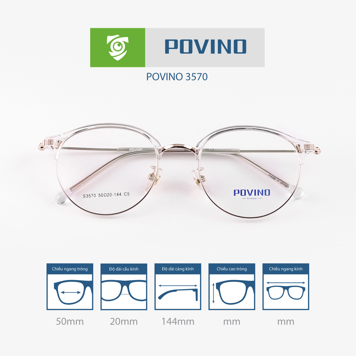 Gọng kính POVINO PO3570 - Ảnh 9