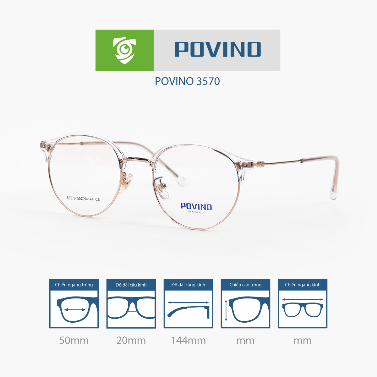 Gọng kính POVINO PO3570 - Ảnh 8