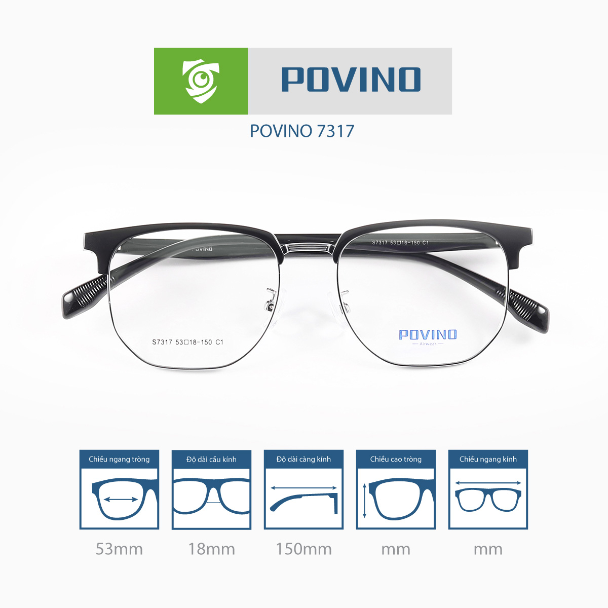 Gọng kính POVINO PO7317 - Ảnh 12