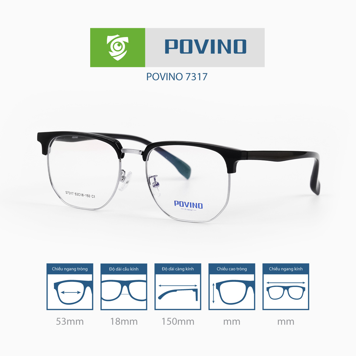 Gọng kính POVINO PO7317 - Ảnh 13