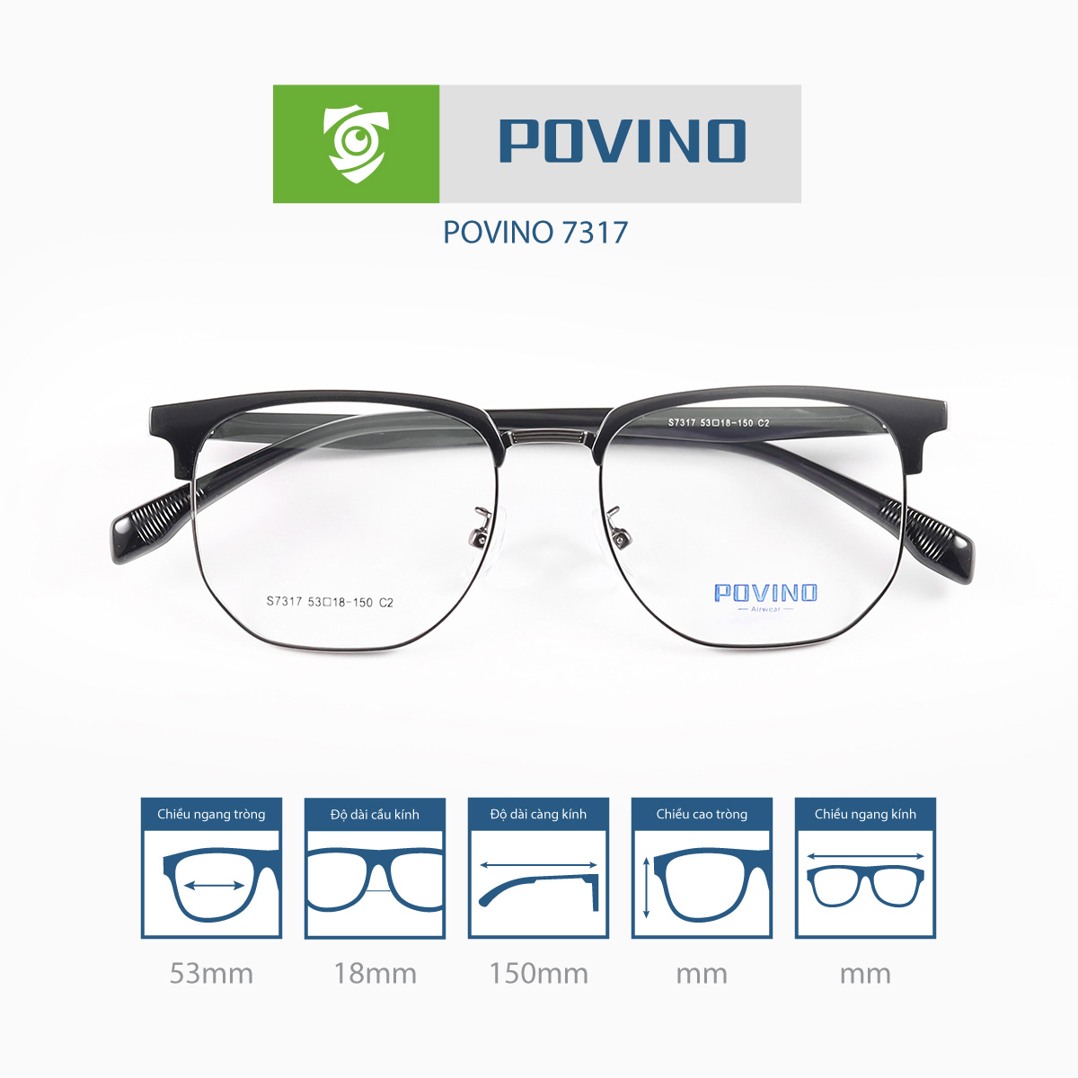 Gọng kính POVINO PO7317 - Ảnh 10