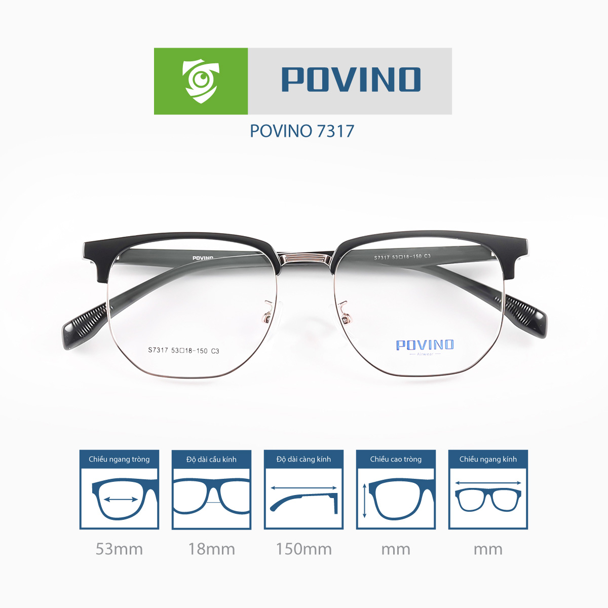 Gọng kính POVINO PO7317 - Ảnh 6