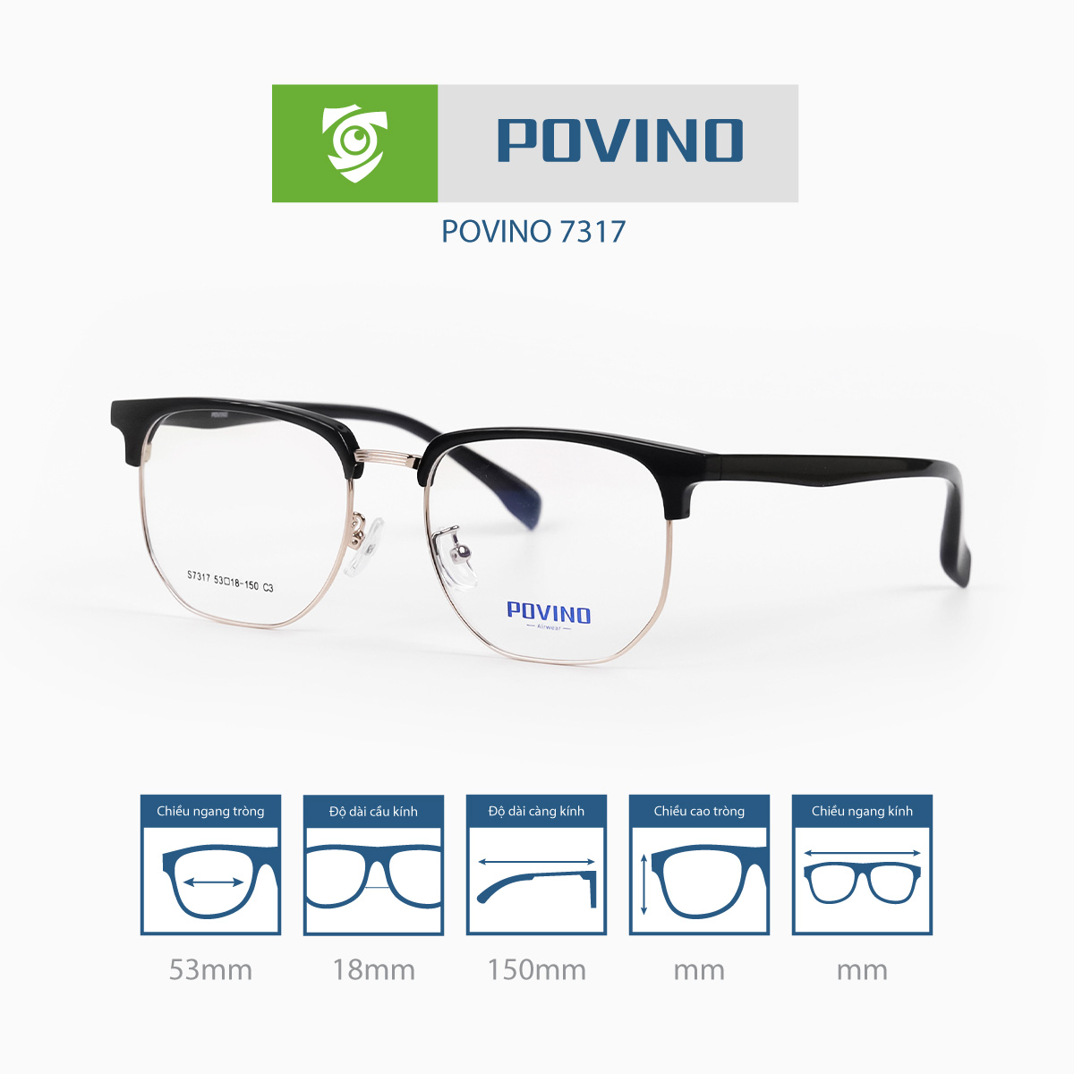 Gọng kính POVINO PO7317 - Ảnh 8